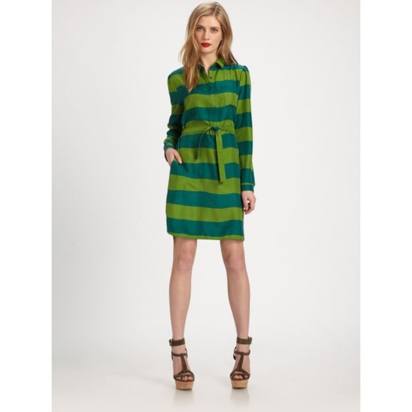 Burberry Dresses & Skirts - New w/oTag Burberry Brit Green Silk Shirt Dress Burberry Dresses & Skirts - New w/oTag Burberry Brit Green Silk Shirt Dress